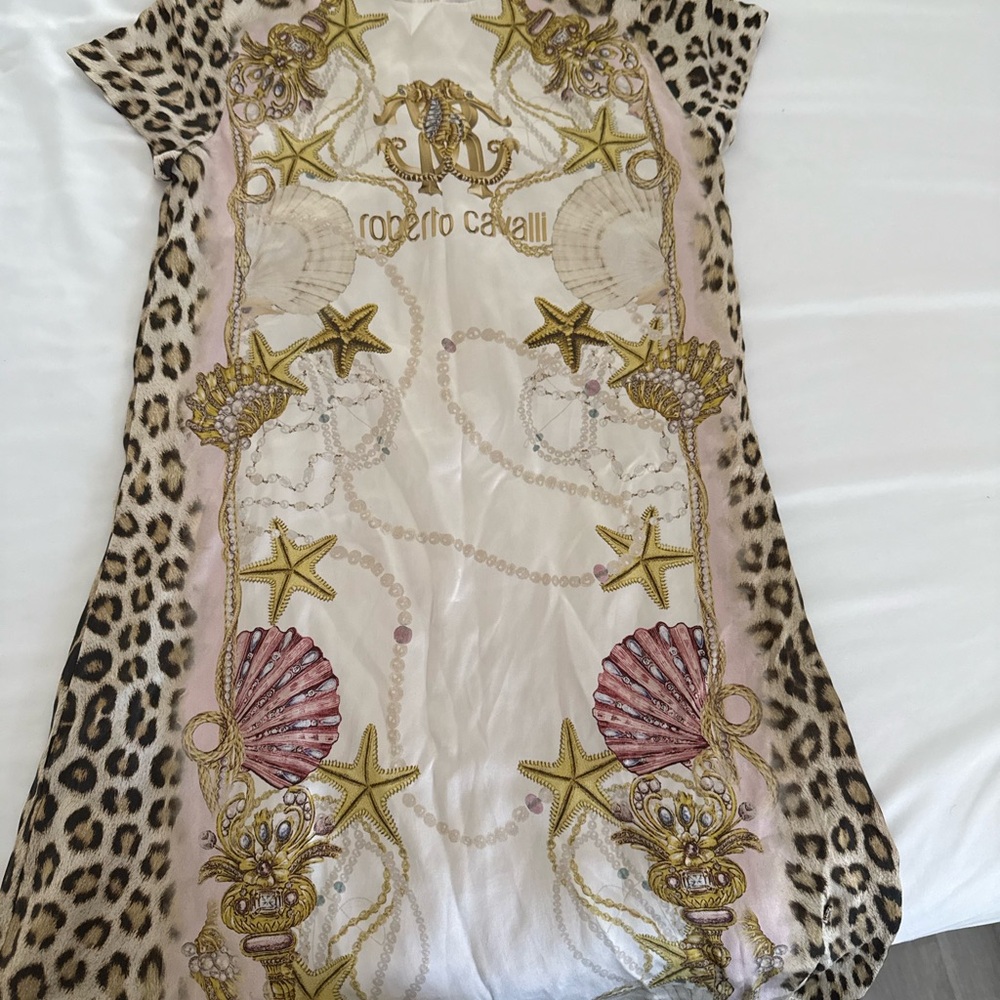 Roberto Cavalli Leopard and Gold Star Dress